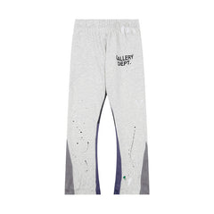 Gallery Dept Light Heather Grey Paint Splatter Patchwork Flare Sweatpants