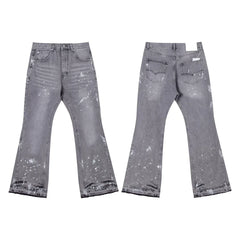 Gallery Dept Grey‑Wash Paint‑Splatter Flare Jeans