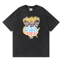 Gallery Dept Migos USA Tour Skull Vintage Wash Short Sleeve Tee