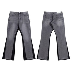 Gallery Dept Black‑Side‑Panel Grey Flare Jeans