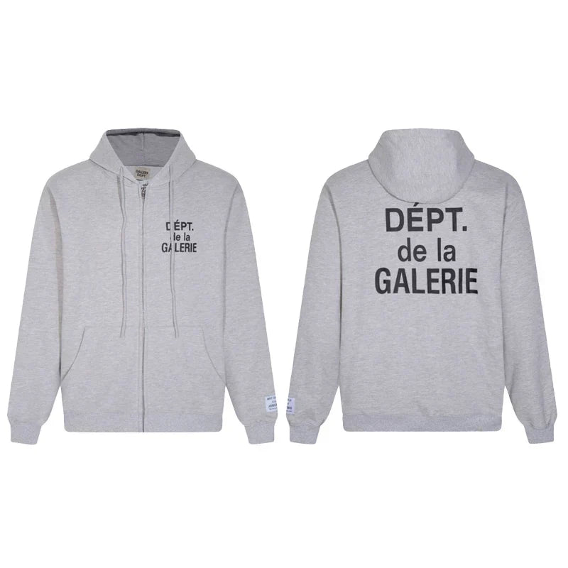 GALLERY DEPT DEPT DE LA GALERIE ZIP‑UP HOODIE BLACK