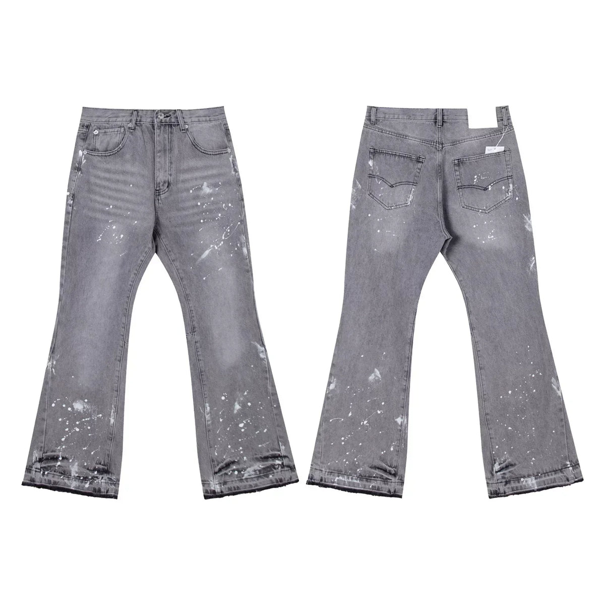 Gallery Dept Grey‑Wash Paint‑Splatter Flare Jeans