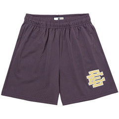 Eric Emanuel Basic Mesh Shorts Brown Cream Ee Logo Athletic Shorts