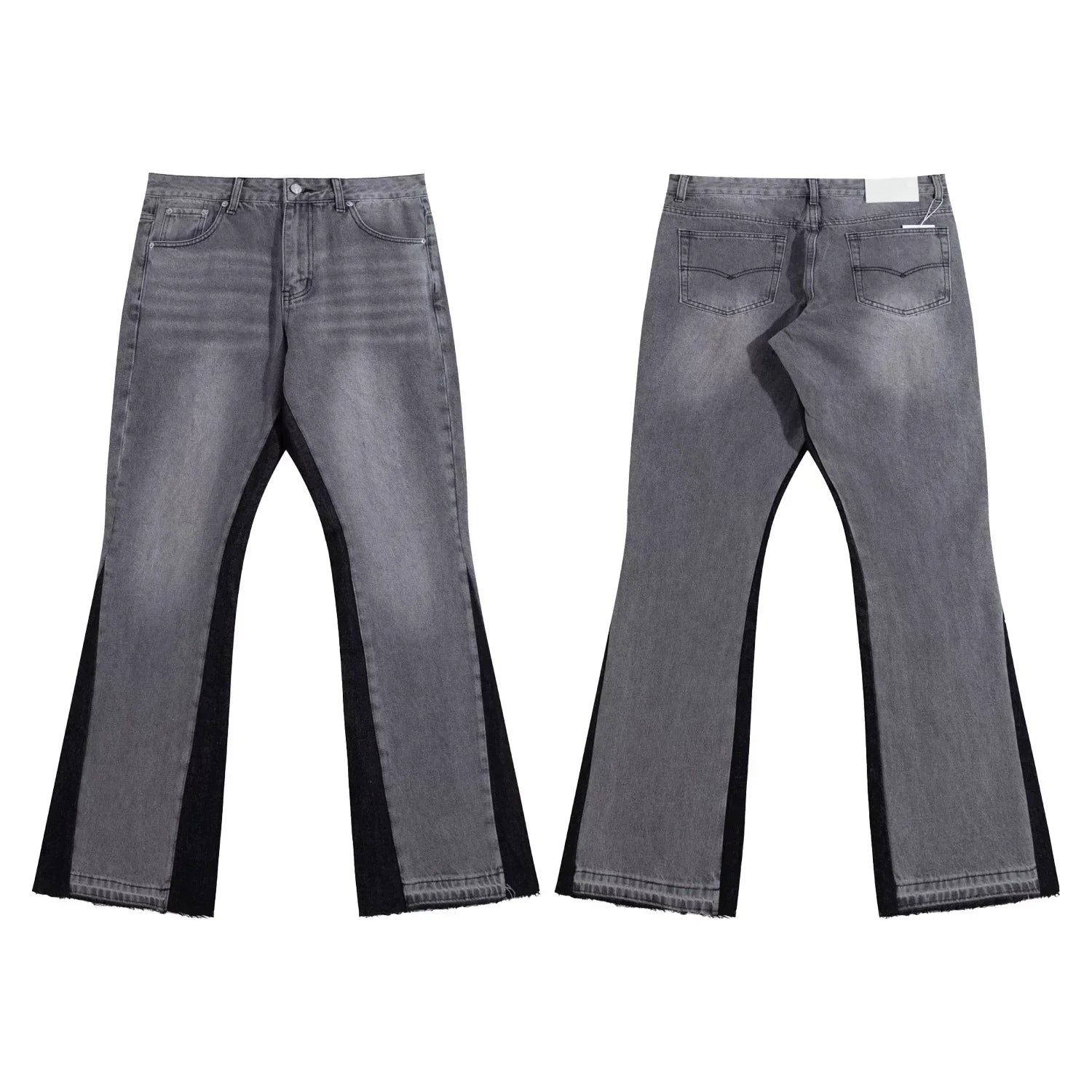 Gallery Dept Black‑Side‑Panel Grey Flare Jeans