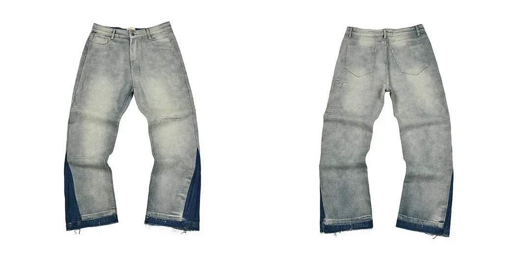 Gallery Dept Two‑Tone Faded Panel Jeans