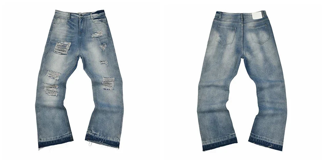 Gallery Dept Partial Ripped Light‑Wash Jeans