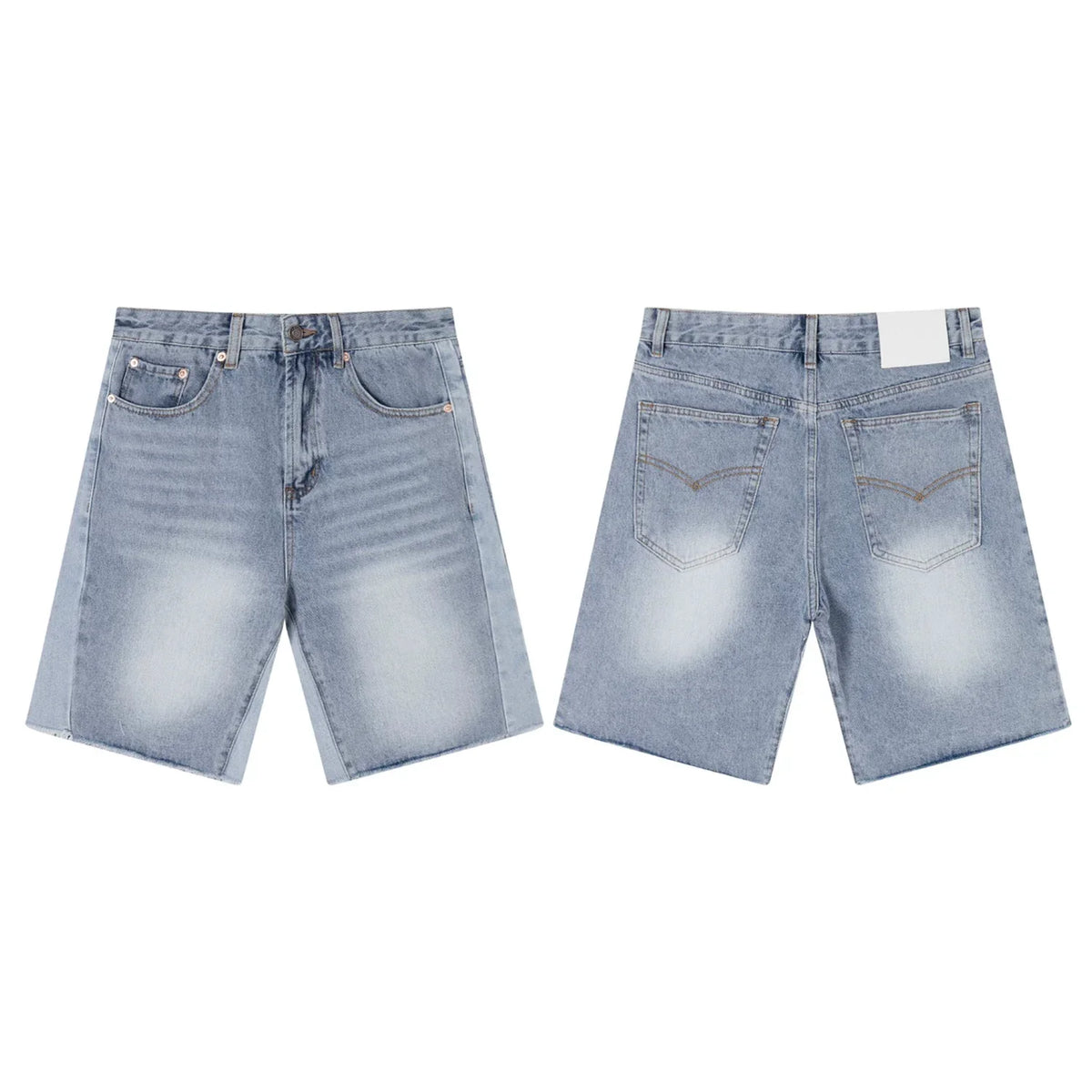 GALLERY DEPT SIDE PANEL LIGHT WASH DENIM JORT SHORTS